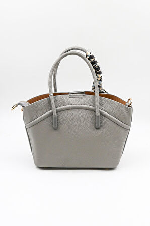 Kriste Bell İthal Kadın Fular Detaylı El ve Çapraz Çanta KB592 - Gri