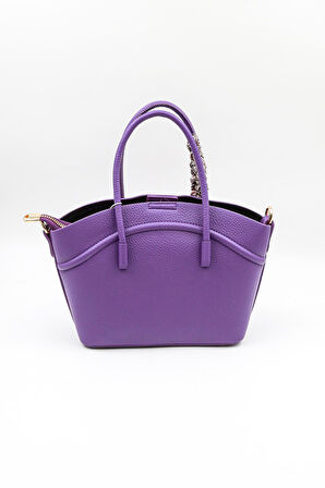 Kriste Bell İthal Kadın Fular Detaylı El ve Çapraz Çanta KB592 - Mor