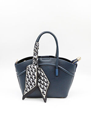 Kriste Bell İthal Kadın Fular Detaylı El ve Çapraz Çanta KB592 - Lacivert