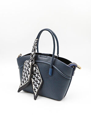 Kriste Bell İthal Kadın Fular Detaylı El ve Çapraz Çanta KB592 - Lacivert