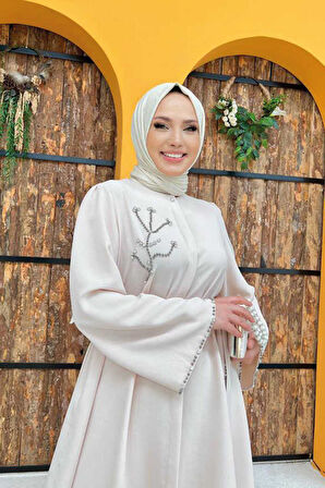 Taş İşleme Detaylı Kuşaklı Tunik ve Pantolonlu Takım 8432 Taş