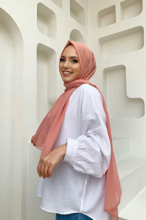 2019 Şifon Şal Açık Pudra