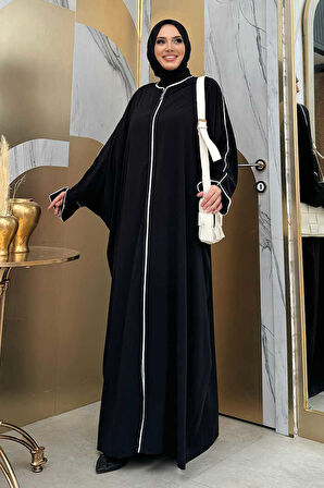 Fermuarlı Yarasakol Ferace 6002 Siyah