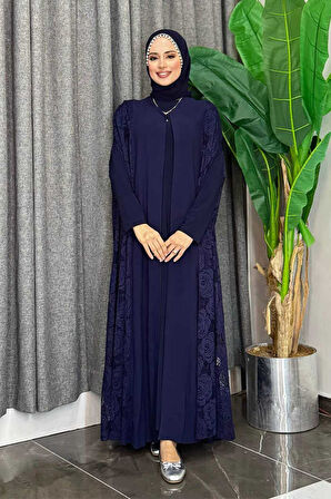 Dantel Abaya 7884 Lacivert