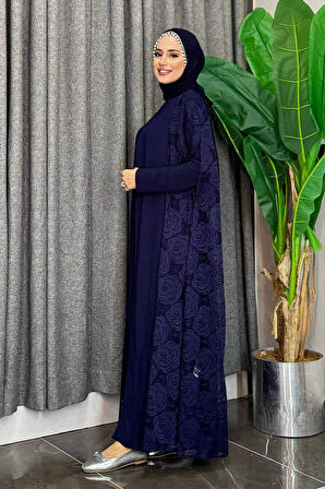 Dantel Abaya 7884 Lacivert