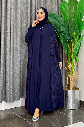 Dantel Abaya 7884 Lacivert