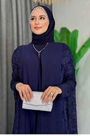 Dantel Abaya 7884 Lacivert