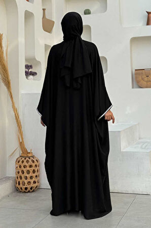 Taş İşleme Detay Elbiseli Pelerin Takım 8496 Siyah