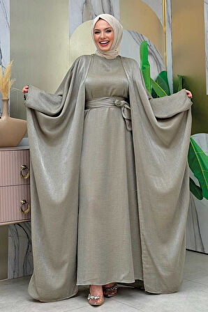 Yarasakol Abayalı Elbise Takım 8497 Haki