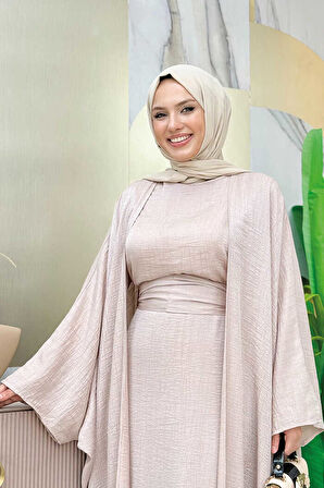 Yarasakol Abayalı Elbise Takım 8497 Taş