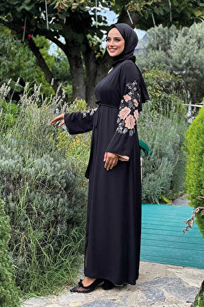 Çift Taraflı Çift Renk Ferace 7897 Siyah