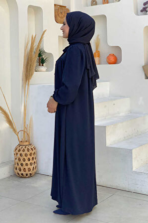 Bebekli Anne Elbisesi 3896 Lacivert