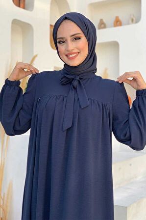 Bebekli Anne Elbisesi 3896 Lacivert