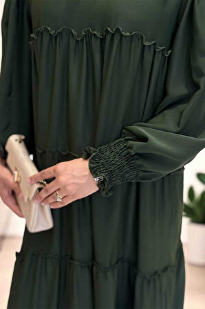 Katlı Salaş Elbise 6023 Haki