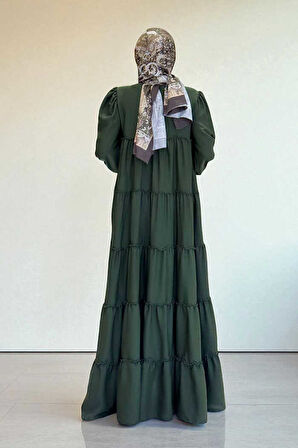 Katlı Salaş Elbise 6023 Haki