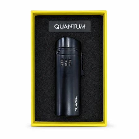 Quantum Üç Torch Pürmüz Siyah Dahili Punch Metal Puro Çakmağı TR9984