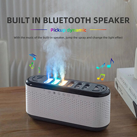 Uzaktan Kumandalı 600ml Kapasiteli Rgb Işıklı Bluetooth Speaker Modlu Hava Nemlendirici BHU-12