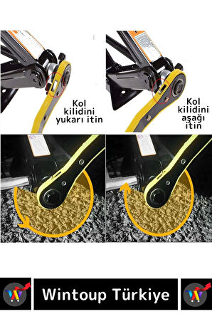 Özel Üretim Dayanıklı Araba Kaldırma Akordiyon Makas Cırcır Kollu 1.5 Ton Bijon Anahtarlı Kriko Set