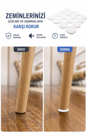 Yuvarlak Keçe Mobilya Ayağı Koruyucu Yapışkanlı Zemin Çizik Önleyici 26 mm