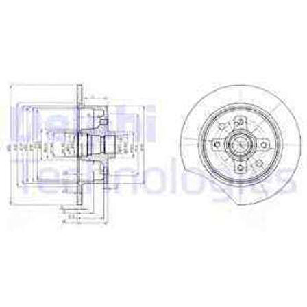 Opel Arka Fren Diski Abs Harıc Calıbra 2.0i Vectra A 2.0i - Delphi Bg2571