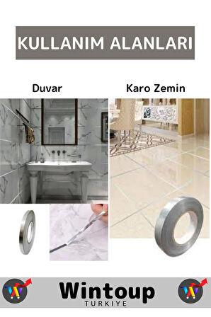 Premium Seri Uzun Ömürlü Ekstra Güçlü Su Geçirmez Fayans Arası Şerif Derz Bant 1 Cm X 50 Metre 3 Adt