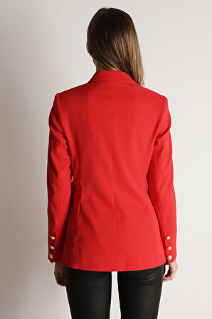 Kadın Gold Düğmeli Blazer Ceket