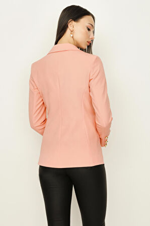 Kadın Gold Düğmeli Blazer Ceket