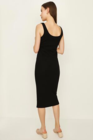 Kadın Örme Kaşkorse Midi Elbise