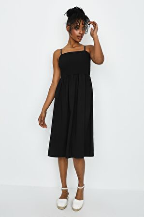 Kadın Askılı Gipe Detaylı Elbise