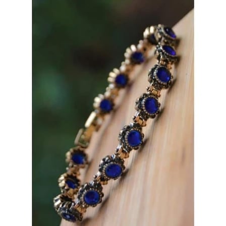 Stoneage Black Diamond Ve Safir Mavi Taşlı Bileklik