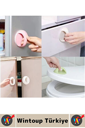 Premium Pencere Dolap Çekmece Fayans Ahşap Çok Amaçlı Kendinden Yapışkanlı Pratik Kulp Tutacak 2 Adt