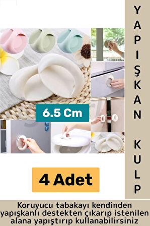 Premium Pencere Dolap Çekmece Fayans Ahşap Çok Amaçlı Kendinden Yapışkanlı Pratik Kulp Tutacak 4 Adt