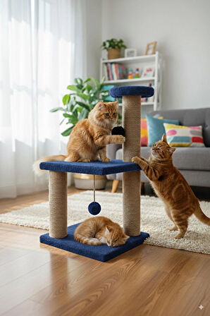 Catoys Katlı Yavru Kedi Tırmalama Tahtası Mavi