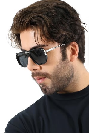 Erkek Siyah Sportif UV400 Güneş Gözlüğü WP25-35 C2