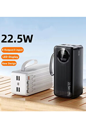 Polygold PG-PW650 50000 mAh Power Bank 22.5W Süper Hızlı Şarj, 4 Dahili Kablolu ve Dijital LED Ekran