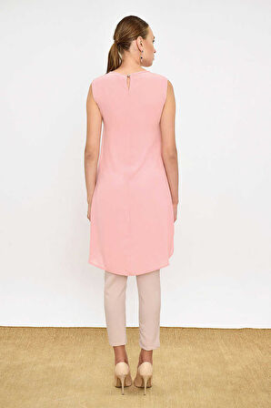 Kat Görünüm Sıfır Kol İçlik Tunik 2340 Pudra