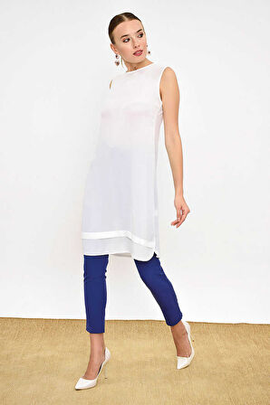 Kat Görünüm Sıfır Kol İçlik Tunik 2340 Ekru