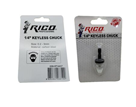 Rico RT4407 Bits Saplı Küçük Mandren Adaptörü 3 mm 1/4"