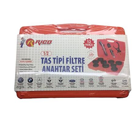 Rico KK1233 Taş Tipi Filtre Anahtar Seti Takımı 1/2" 12 Parça