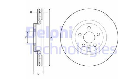Land Rover Fren Diski On Evoque 12-18 Discovery Sport 15> / 14> Jaguar E-Pace (x540) 2.0 Awd 17> E-Pace (x540) - Delphi Bg9183c