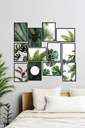 12 Parça Siyah Çerçeve Görünümlü Mdf Tablo Seti - 12ARTAVESSA5