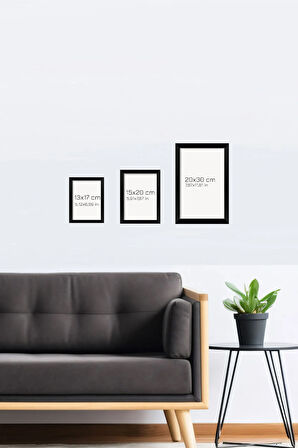 12 Parça Siyah Çerçeve Görünümlü Mdf Tablo Seti - 12ARTAVESSA6