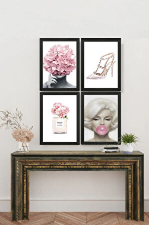 4 Parça Çerçeve Görünümlü Mdf Tablo Seti - ART4CRVDK96