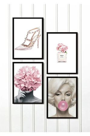 4 Parça Çerçeve Görünümlü Mdf Tablo Seti - ART4CRVDK96