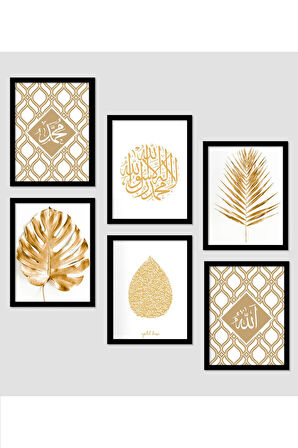 6 Parça Çerçeve Görünümlü Mdf Tablo Seti - ART6XPML11