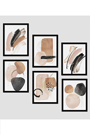 6 Parça Çerçeve Görünümlü Mdf Tablo Seti - ART6XPML18