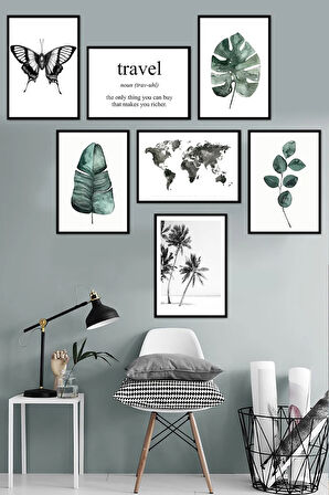 7 Parça Çerçeve Görünümlü Mdf Tablo Seti - ART7XPML21