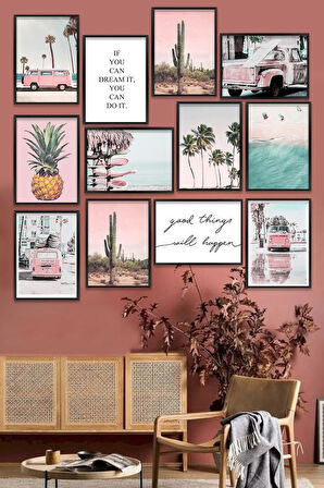 12 Parça Çerçeve Görünümlü Mdf Tablo Seti - ART12XPML1