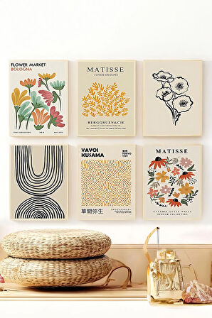 6 Parça Çerçeve Görünümlü Mdf Tablo Seti - ARTSYCLLCT9