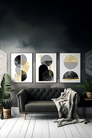 3 Parça Çerçeve Görünümlü Mdf Tablo Seti - ARTSYCLLCT17